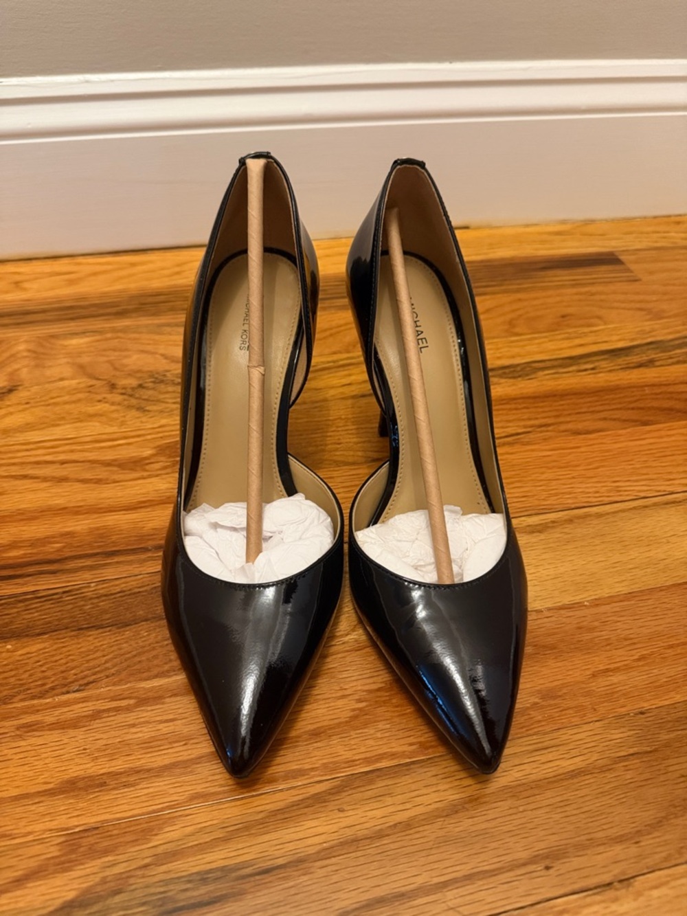 MICHAEL Michael Kors Black Patent Pointed Toe Pumps